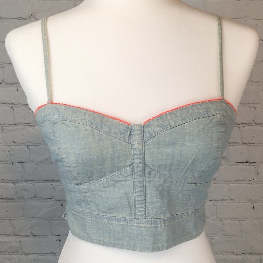 American Eagle Blue Cropped Cami-Size S(US)